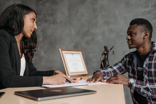 Image of a consultant working with a client