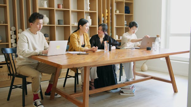 consulting team discussing project metrics