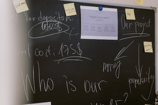 brainstorming session with notes