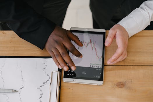 business professionals analyzing market data