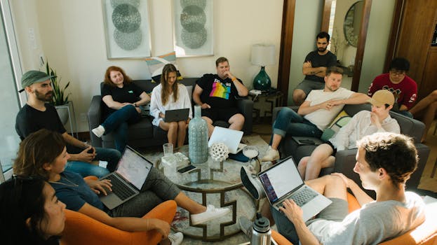 team collaborating remotely